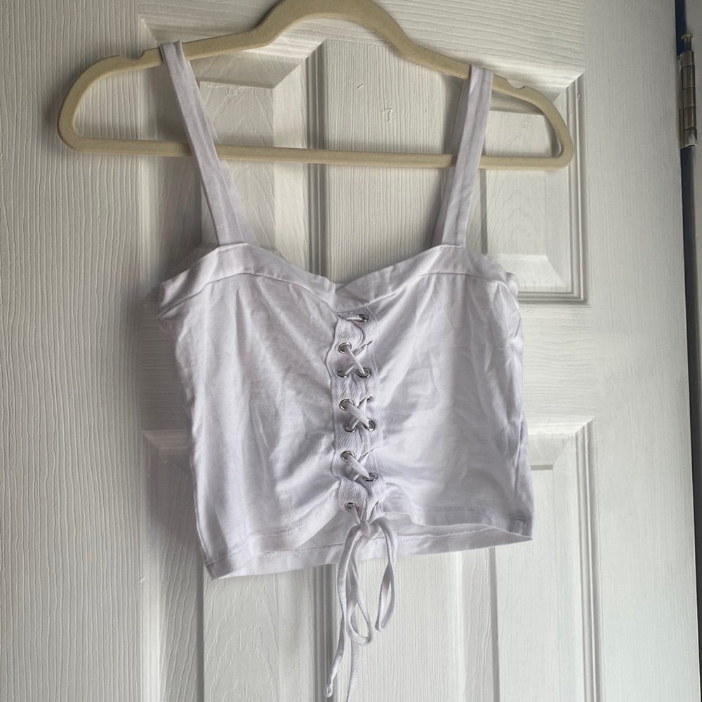 Lace-up White Top